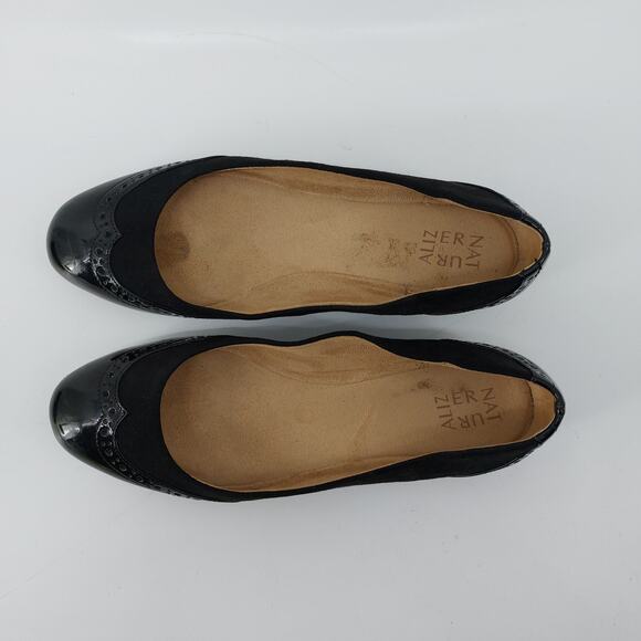 Naturalizer Size 8 Clarise Ballet Flats Patent Leather Fabric Preppy - Picture 6 of 12